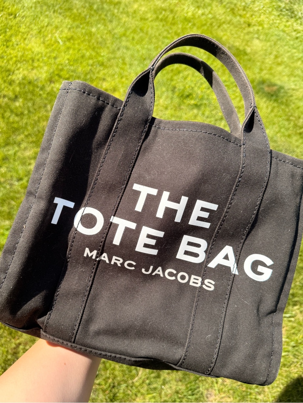 Marc Jacobs Black Canvas Tote with White Logo